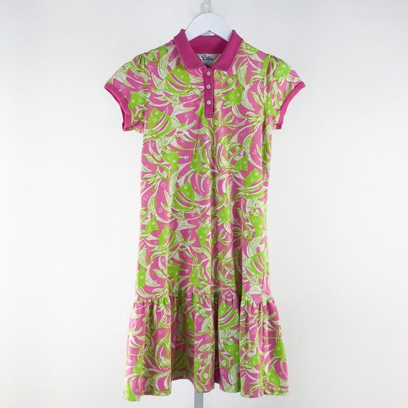 Lilly Pulitzer Other - Lilly Pulitzer Pink & Green Fish Print Polo Dress